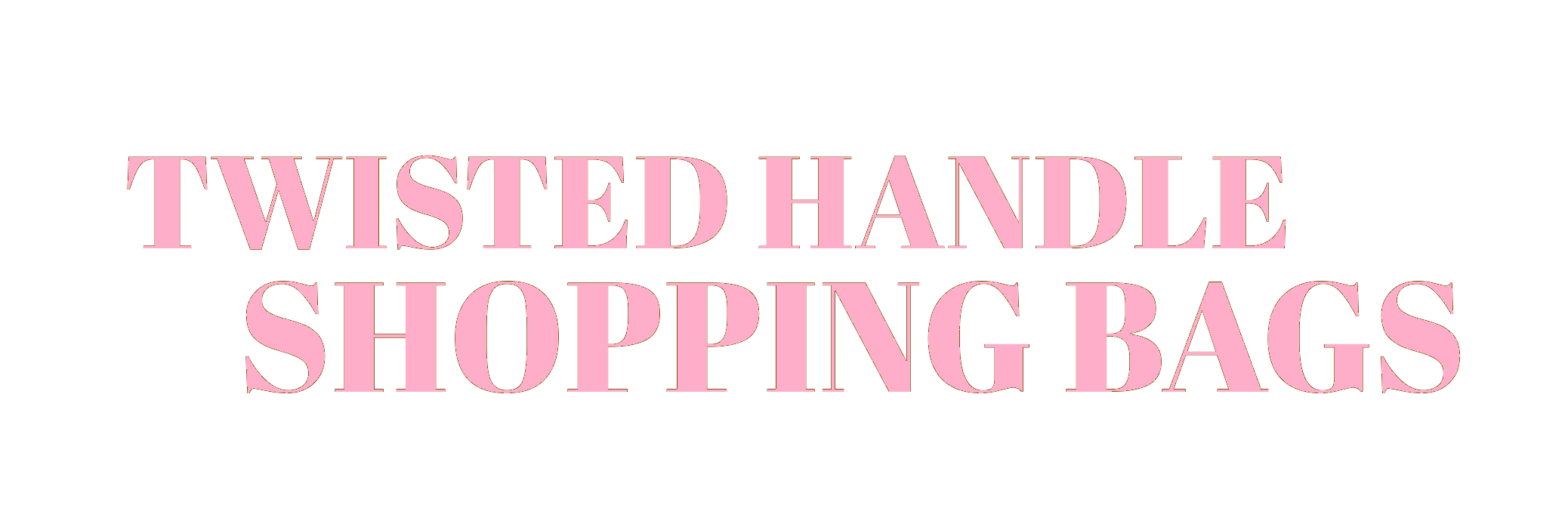 Example twisted-handle bag printed with one ink color